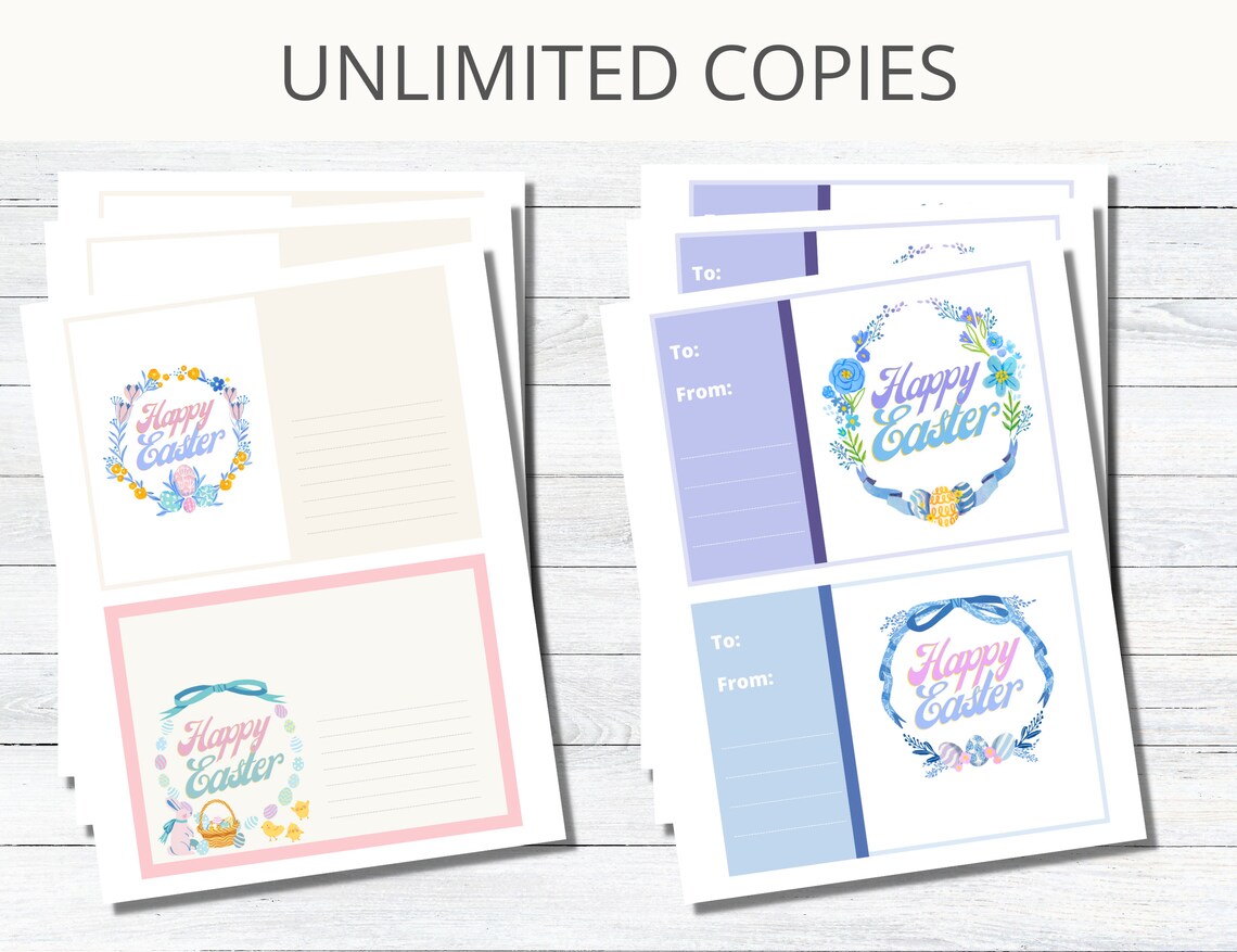 Printable Easter Cards Instant Download PDF Cute Easter | Etsy