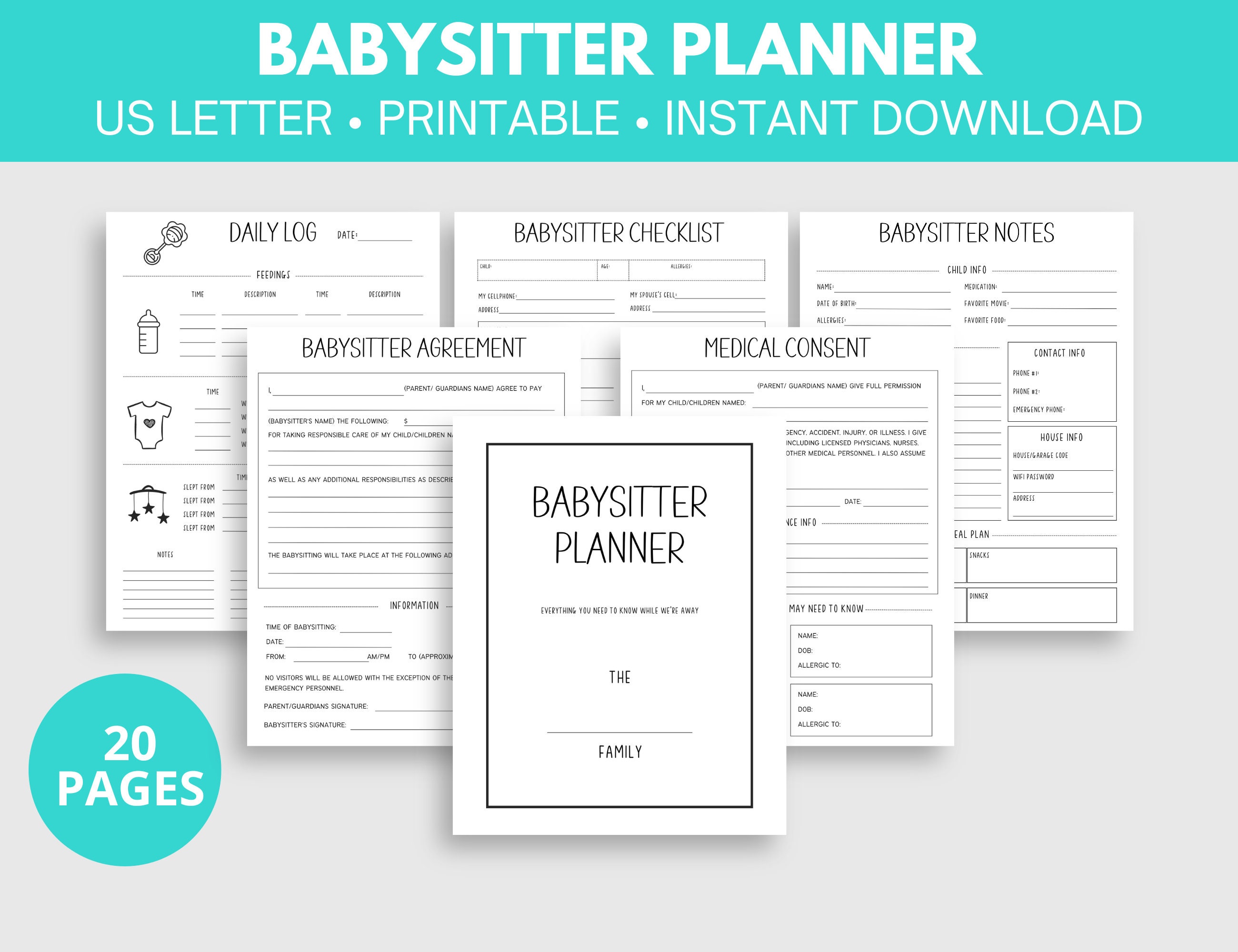 Babysitter Form - Etsy