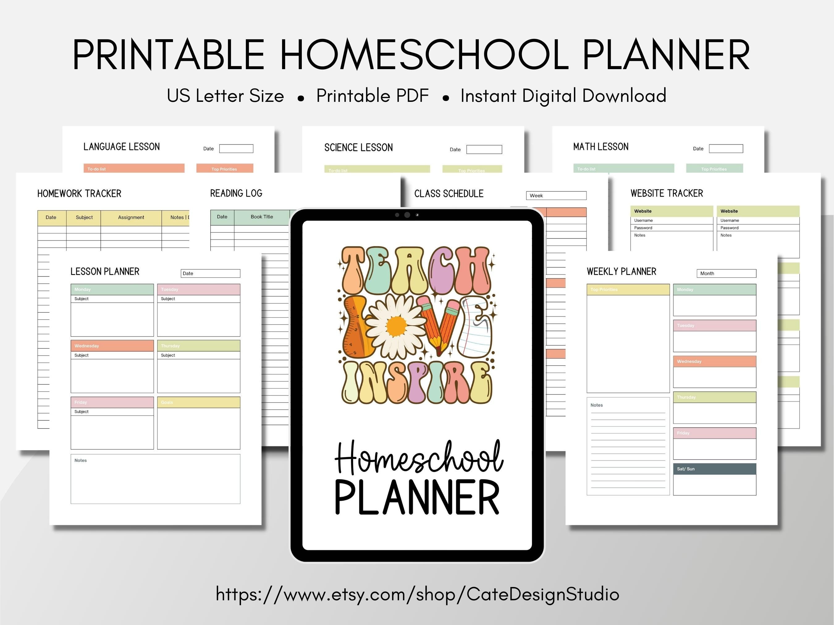 Homeschool Planner Printable PDF Instant Digital Download - Etsy