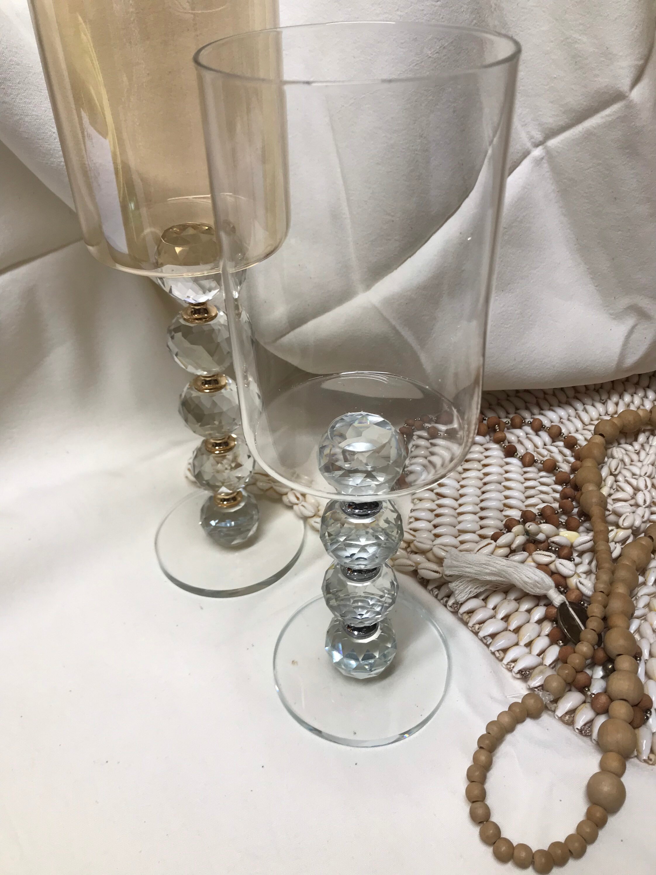 Bougeoir Vertical avec Pied Boules Cristal