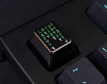 Digital Matrix Rain Keycap for Mechanical Keyboards Metal Artisan Key Cap Hacker Glitch Rain