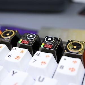 DJ Decks & Speaker Metal Artisan Keycaps Set - Black Nickel Enamel Finish, Custom for Mechanical Keyboard with Cherry MX Style Switches