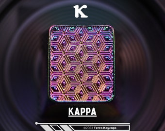 Geometry Kappa Metal Artisan Keycap - Placage anodisé irisé - Design géométrique élégant - Clavier mécanique personnalisé
