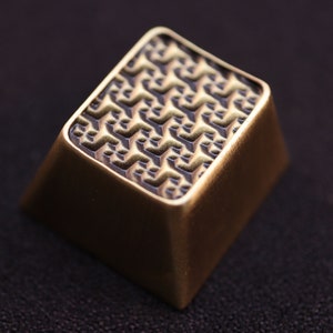 Antique Brass Plated Beta Geometrical Keycap - Sophisticated Metal Artisan Keycap for Mechanical Keyboards