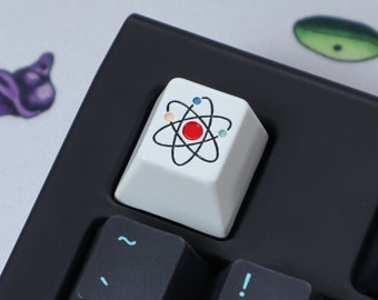 Atom Artisan Keycap: Enamel Filled Zinc Alloy for Mechanical Keyboard