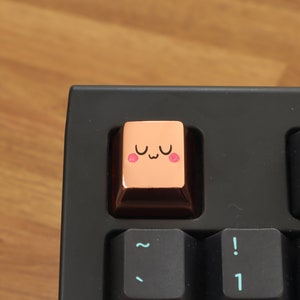 Cute UwU Rose Gold Metal Artisan Keycap - Custom Mechanical Keyboard Cute Keycap Blushing