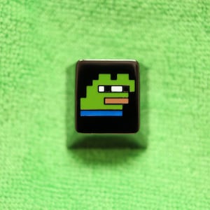 Pixel Peepo Metal Artisan Keycap Custom Key Cap for Mechanical Keyboards Black Keycap Special Esc Key