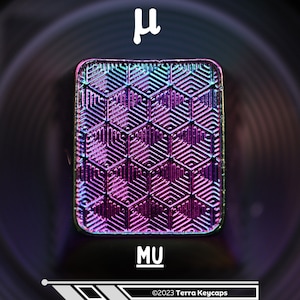 Geometry Mu Metal Artisan Keycap - Iridescent Anodized Plating - Elegant Geometric Design - Custom Mechanical Keyboard