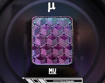 Geometry Mu Metal Artisan Keycap - Placage anodisé irisé - Design géométrique élégant - Clavier mécanique personnalisé
