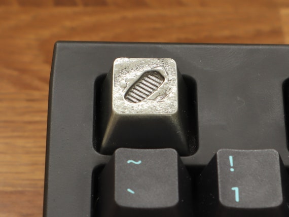 Moon Footprint Artisan Keycap: Antique Nickel Metal Space Bar