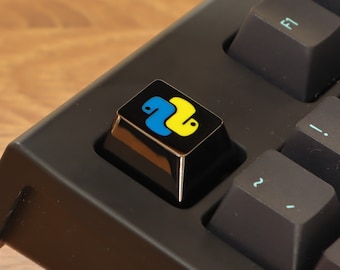 Python Programming Artisan Keycap: Black Nickel Plated Enamel