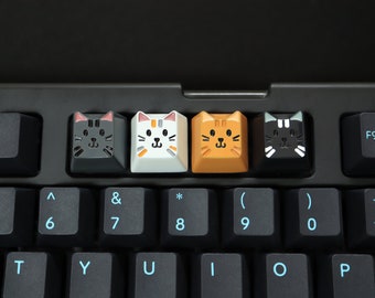 Cute Cat Artisan Keycap – Enamel Coated Metal Keyboard Key