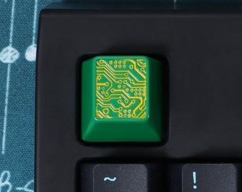 Cache pour carte de circuit imprimé : alliage de zinc vert, émail doré - Cherry MX