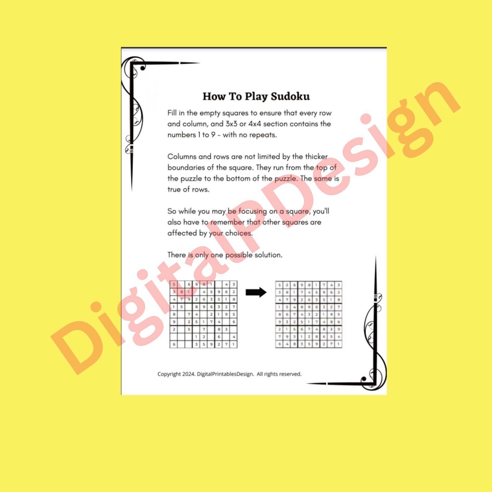 Extreme Sudoku 6x6 Grid Printables | Sudoku Puzzle Lovers| 300 Digital ...
