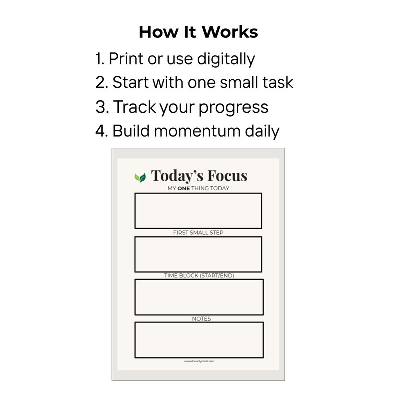 ADHD Daily Planner Printable | ADHD Reset Planner | Simple Focus ...