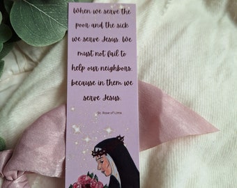 St. Rose of Lima Quote Bookmark