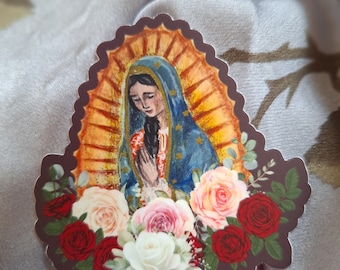 Our Lady of Guadalupe floral Sticker