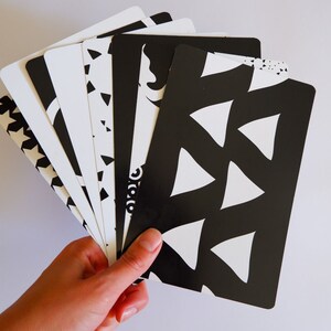16 Black White Contrast Cards Newborn Visual Stimulation Printable Monochrome Flashcards Baby Development Tummy Time Sensory Toy JPEG & PNG