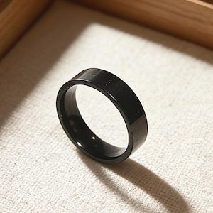 6mm Black Steel Band Ring - Rugged Minimalism That Lasts a Lifetime