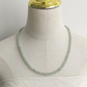 Jade Necklace Authentic Green Jade Beaded Necklace Natural Authentic Serpentine Genuine Grade A