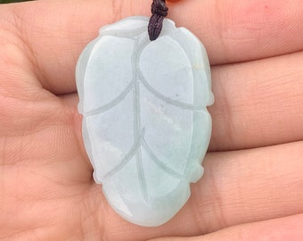 本物の葉型翡翠ペンダント 天然ビルマ産翡翠 グレードA - Etsy 日本