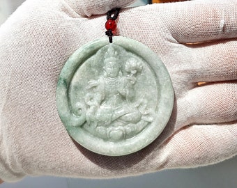 Ciondolo Vintage In Oro 18 Carati Con Giada E Giadeite