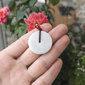 Authentic Burmese Jadeite Donut Pendant Necklace