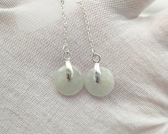 Authentic Burmese Jade Drop Earrings Natural Jadeite Genuine Grade A