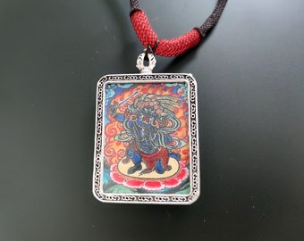 Collar con colgante Fudo Myo, amuleto de Buda Thangka tibetano, talismán