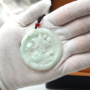 Statement Pendant Necklace Authentic Landscape Jade Pendant Natural Burmese Jadeite Genuine Grade A