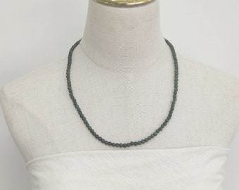 5.5mm Authentic Green Jade Beaded Necklace Natural Jadeite Gemstone Genuine Grade A