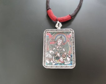 Samantabhadra colgante collar tibetano Thangka Buda amuleto talismán