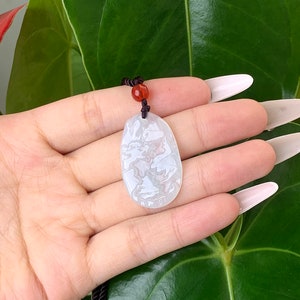 Authentic Burmese Jadeite Landscape Pendant Necklace