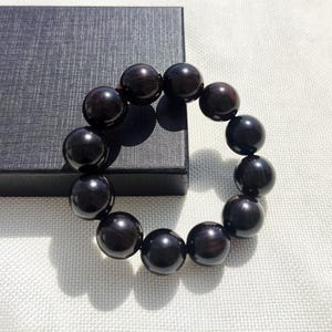 Large Black Sandalwood Beaded Bracelet for Men (20mm)