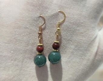 Authentic Burmese Jade Drop Earrings Natural Jadeite Genuine Grade A