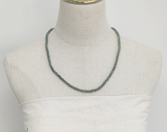 5.5mm Authentic Green Jade Beaded Necklace Natural Jadeite Gemstone Genuine Grade A
