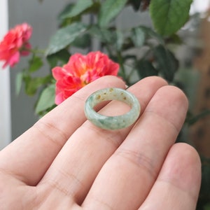 5US Jade Ring Natural Burmese Jadeite Genuine Grade A