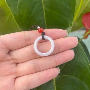 Authentic Grade A Burmese Jadeite Donut Pendant Necklace