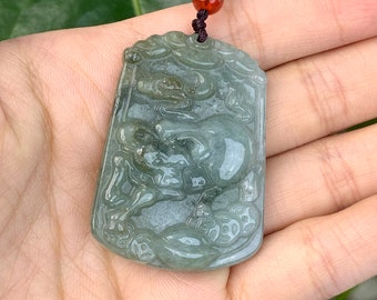 本物のバッファロー翡翠ペンダント 天然ビルマ産翡翠 グレードA - Etsy