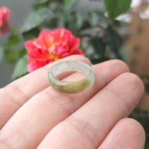 5US Jade Ring Natural Burmese Jadeite Genuine Grade A