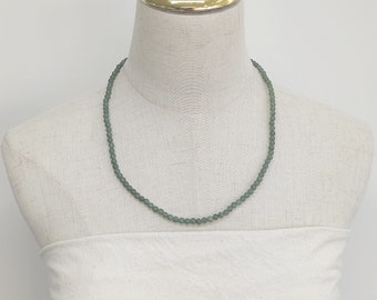 5.5mm Authentic Green Jade Beaded Necklace Natural Jadeite Gemstone Genuine Grade A