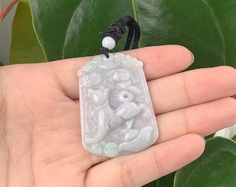 猫翡翠ペンダント 天然ビルマ翡翠 本物グレードA - Etsy 日本