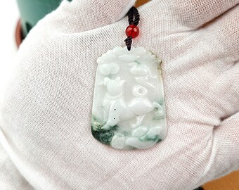 猫翡翠ペンダント 天然ビルマ翡翠 本物グレードA - Etsy 日本