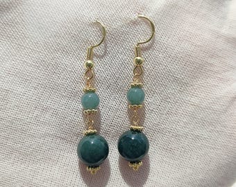 Authentic Burmese Jade Drop Earrings Natural Jadeite Genuine Grade A