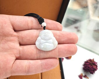 本物の翡翠製笑仏ペンダントネックレス - Etsy 日本