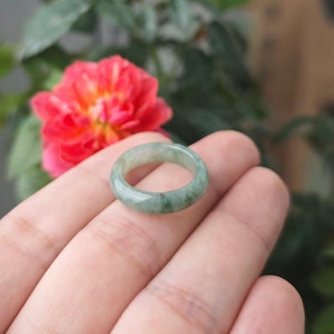 5US Jade Ring Natural Burmese Jadeite Genuine Grade A