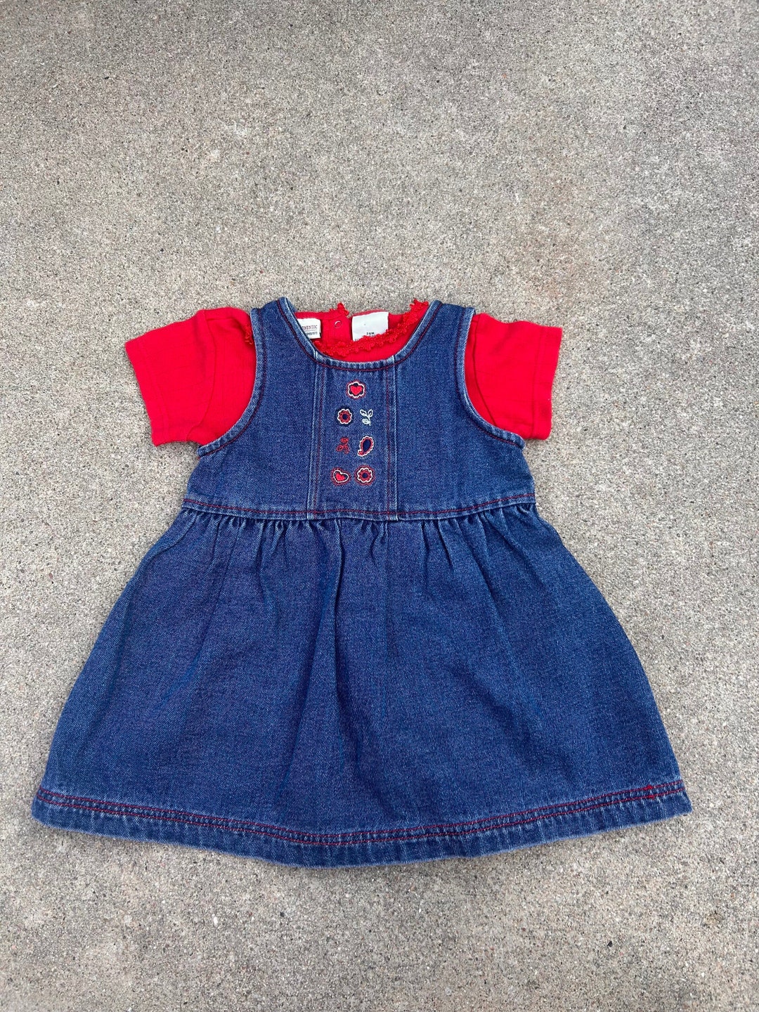 Vintage Baby Sesame Street Denim Dress 2pc Set Size 24 Mo - Etsy