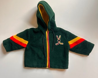 2T- Vintage Hockey Jacket 1970’s 1980’s Vintage Kids Hockey Fuzzy Jacket