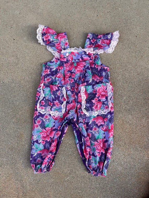 2T-3T Vintage Lace Pink & Purple Floral Jumper