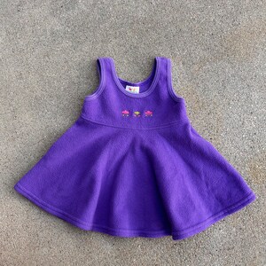 Vintage Purple Fleece Dress- size 9-12 mo